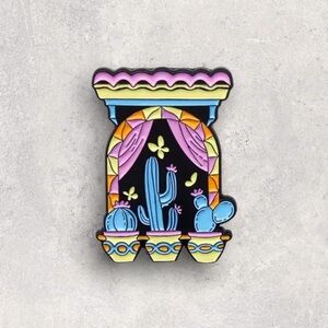 3/$18 NEW Cactus Plant Desert Night Sky Window Sill Scene